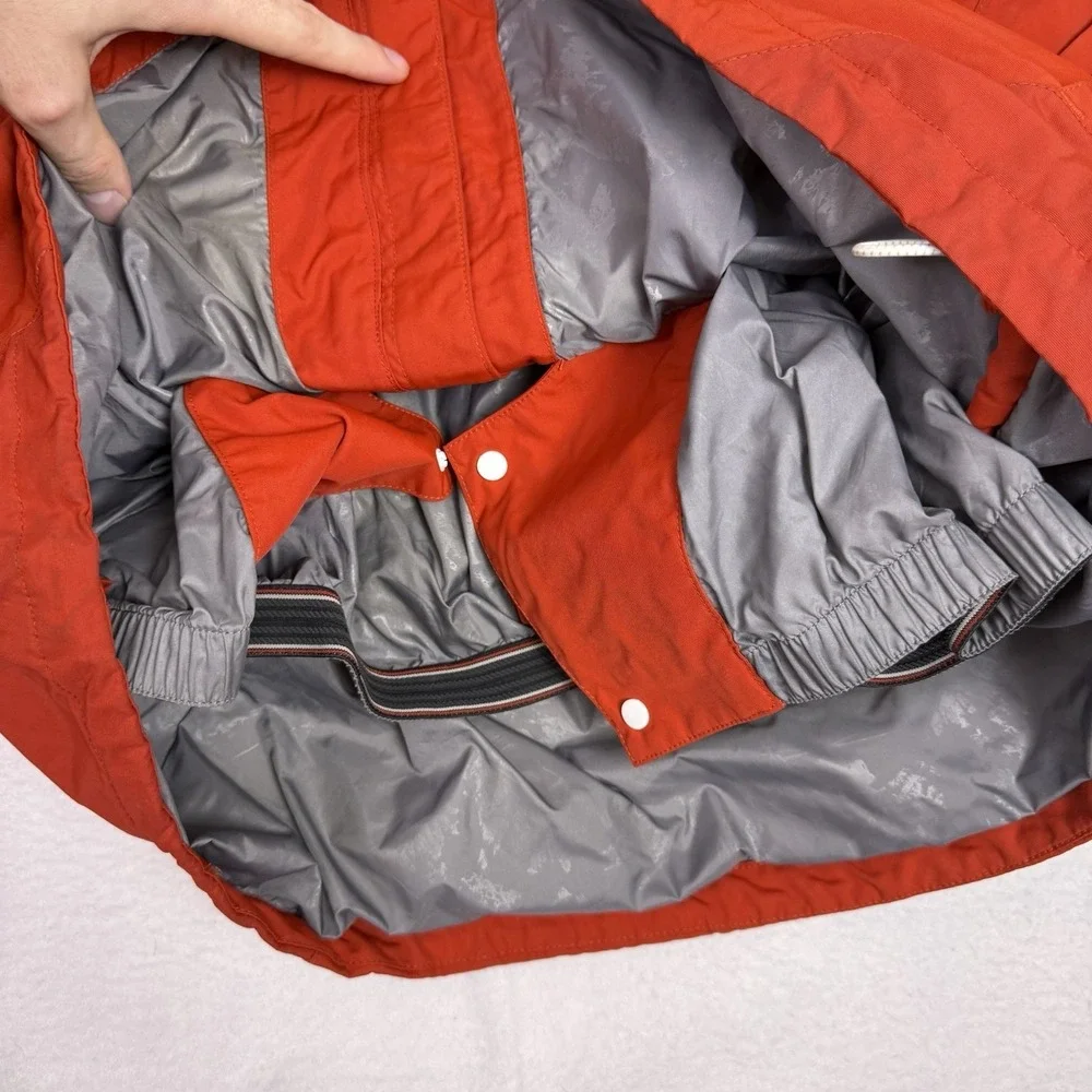 The North Face HyVent Ski Jacket Men's XL Red‎ Hooded Shell Stained